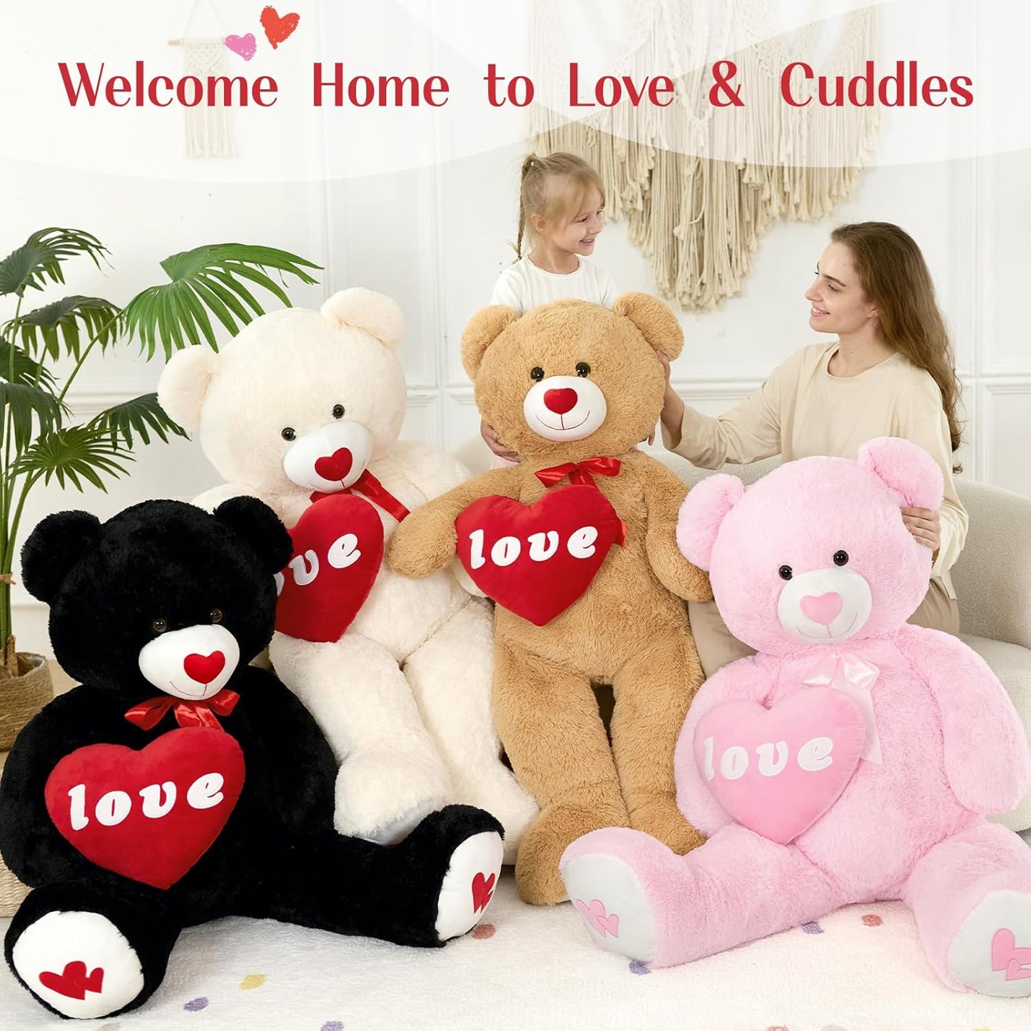 Soft Red Heart Stuffed Animals Plush