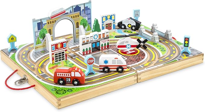 Wooden Take-Along Tabletop Town,