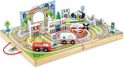 Wooden Take-Along Tabletop Town,